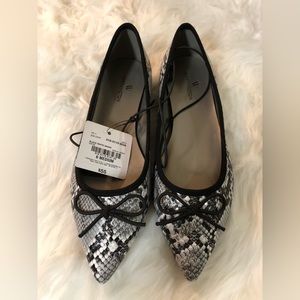 Worthington black and white snake flat shoes